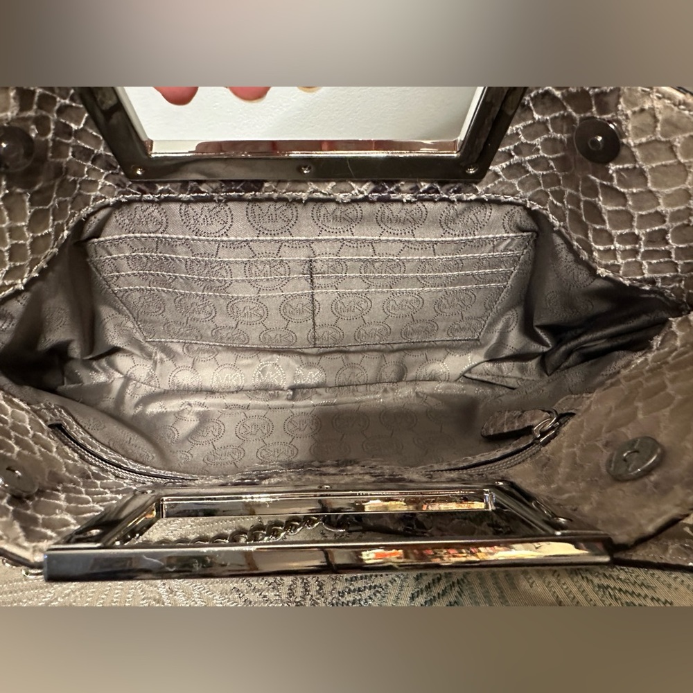 Michael Kors Leather Bag Embossed Python Snake Sh… - image 8